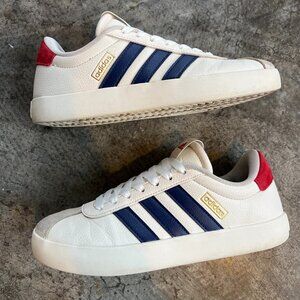 Adidas VL Court 3.0 Off White Navy Red Sneakers IE3628 Mens 7.5 | Womens Size 9